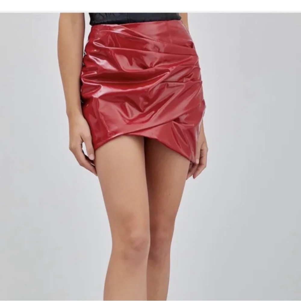 DO + BE faux leather red skirt